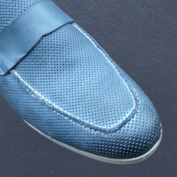 Kenneth Cole Luxury Perforated Leather Loafers. main image 9